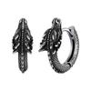 Hot Antique Dragon Hoop Earrings Metal Color Bold Men Earrings Personality Animal Hip Hop Ear Buckles Punk