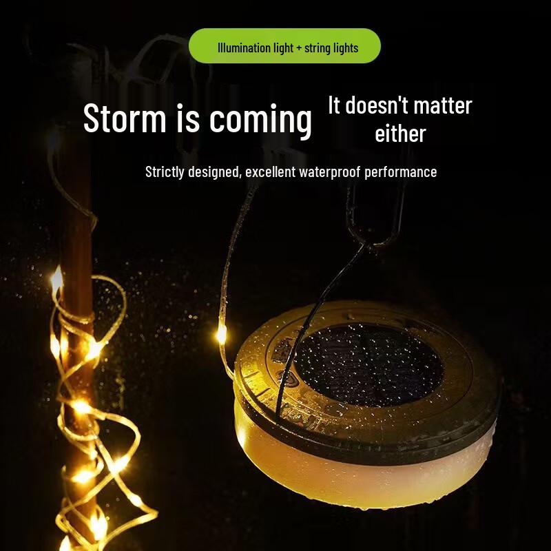 OEING Solar LED Tent String Lights