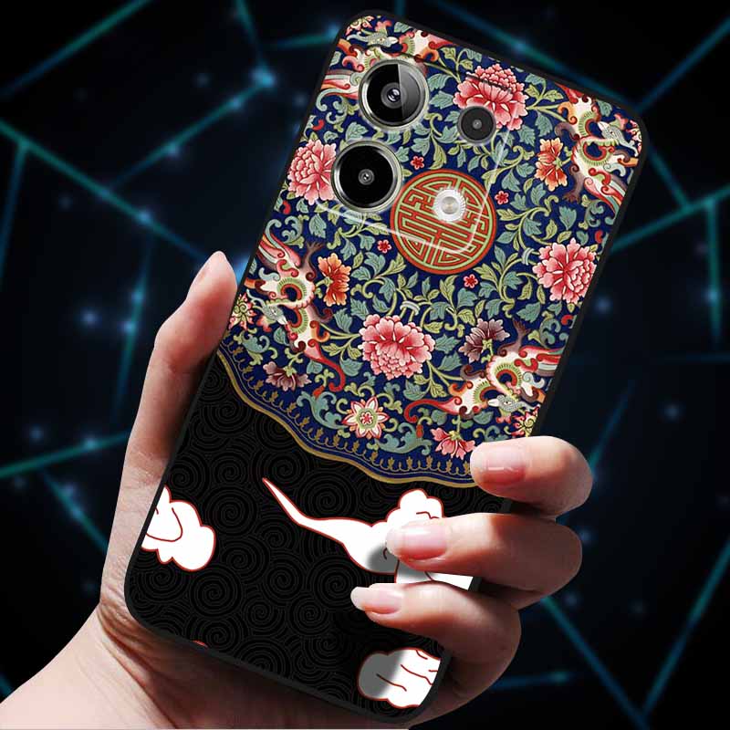 3D Flowers Emboss Fundas For Redmi Note 13 Case Note13Pro 5G Soft Silicone Phone Cases for Redmi Note 13 Pro Plus Back Cover Bag