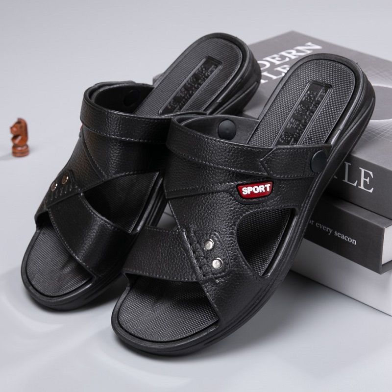 Fashion Rubber Men's Sandals and Slippers, Two In One, Summer Men's Driving 2026 Popular Thick Soled Anti Slip Beach Shoes
