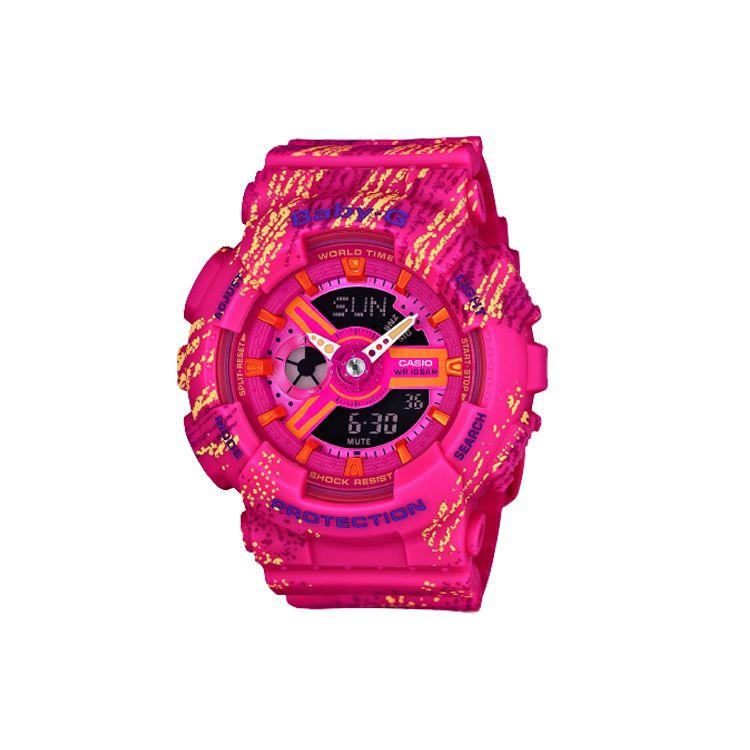 

Casio Baby-G Theme Series Fashion Trend Street Cool High-End Classic Pointer Dual Display Shockproof Sports Waterproof Quartz Watch BA-110TX-4A Pink Strap