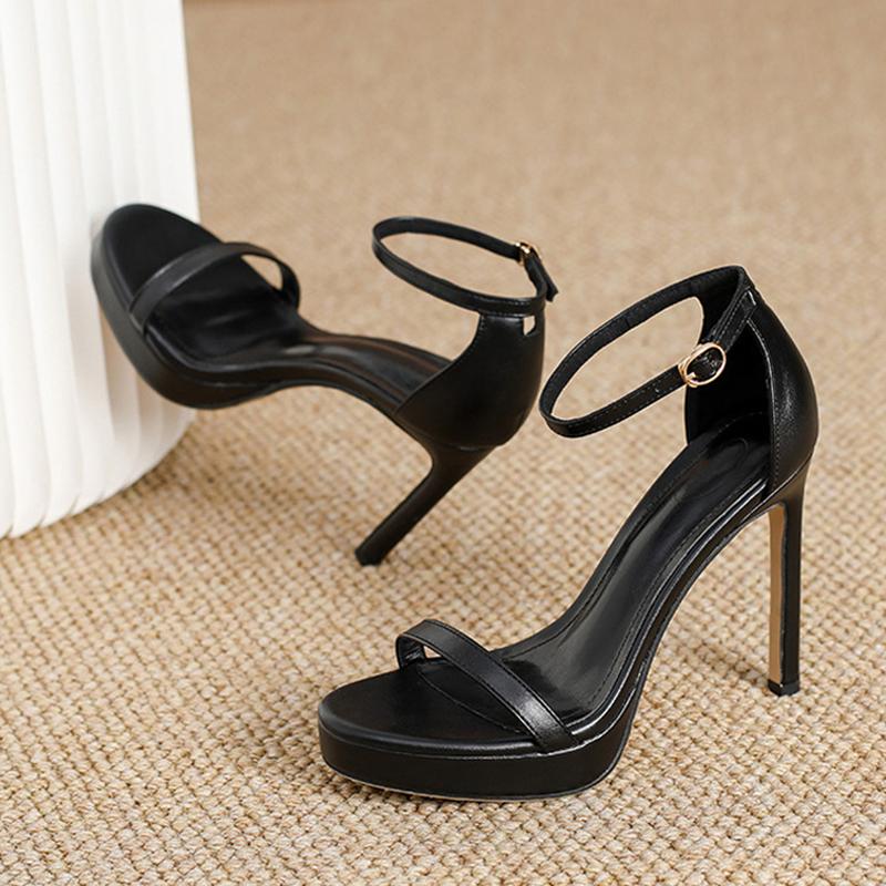 Fashion Liyke Summer Fashion 11CM Stiletto Women Platform Sandals Soft Cozy Open Toe Ankle Strap High Heels Banquet Party Dress Shoes