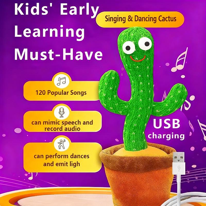 

Электрическое танцующее растение кактус плюшевая мягкая игрушка - Зеленый/Коричневый С музыкой для детей зелёный