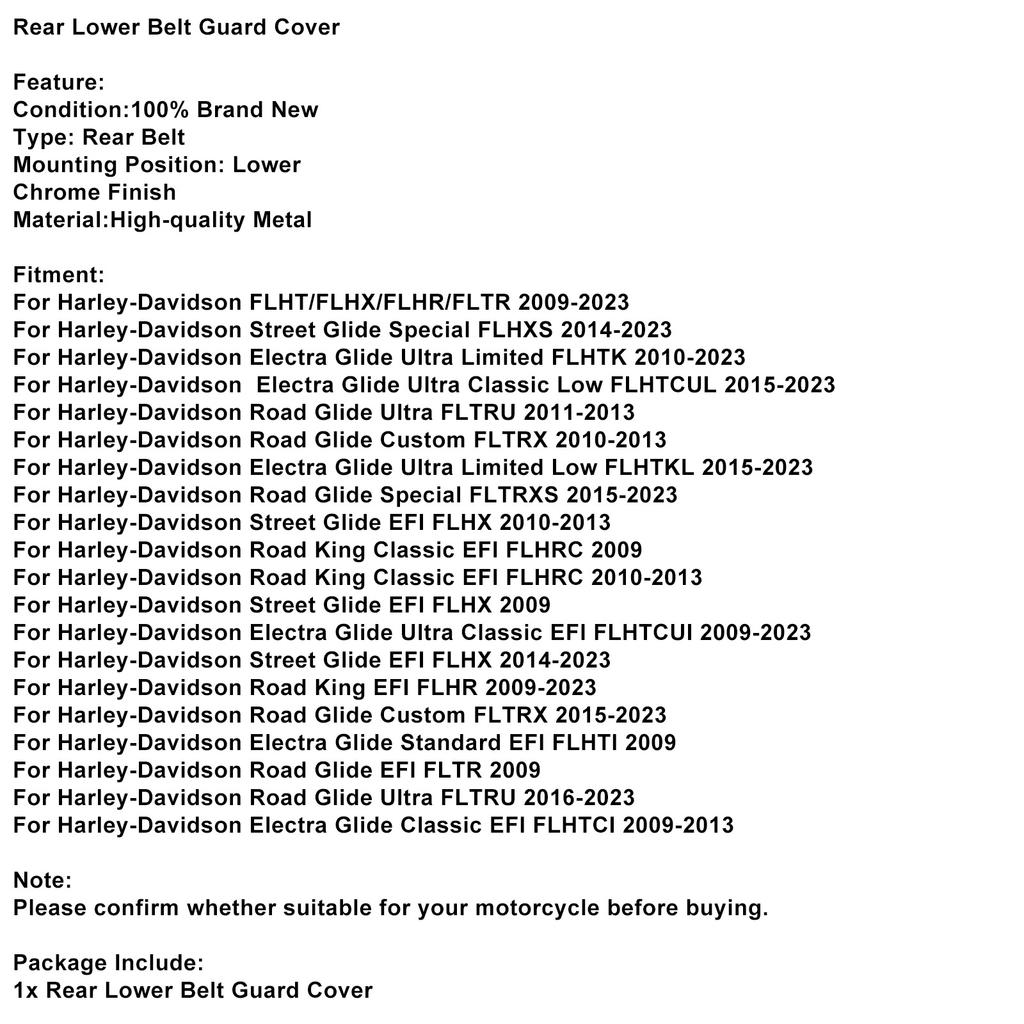 Rear Lower Belt Guard Cover For Touring FLHX Street Glide Road King FLHR