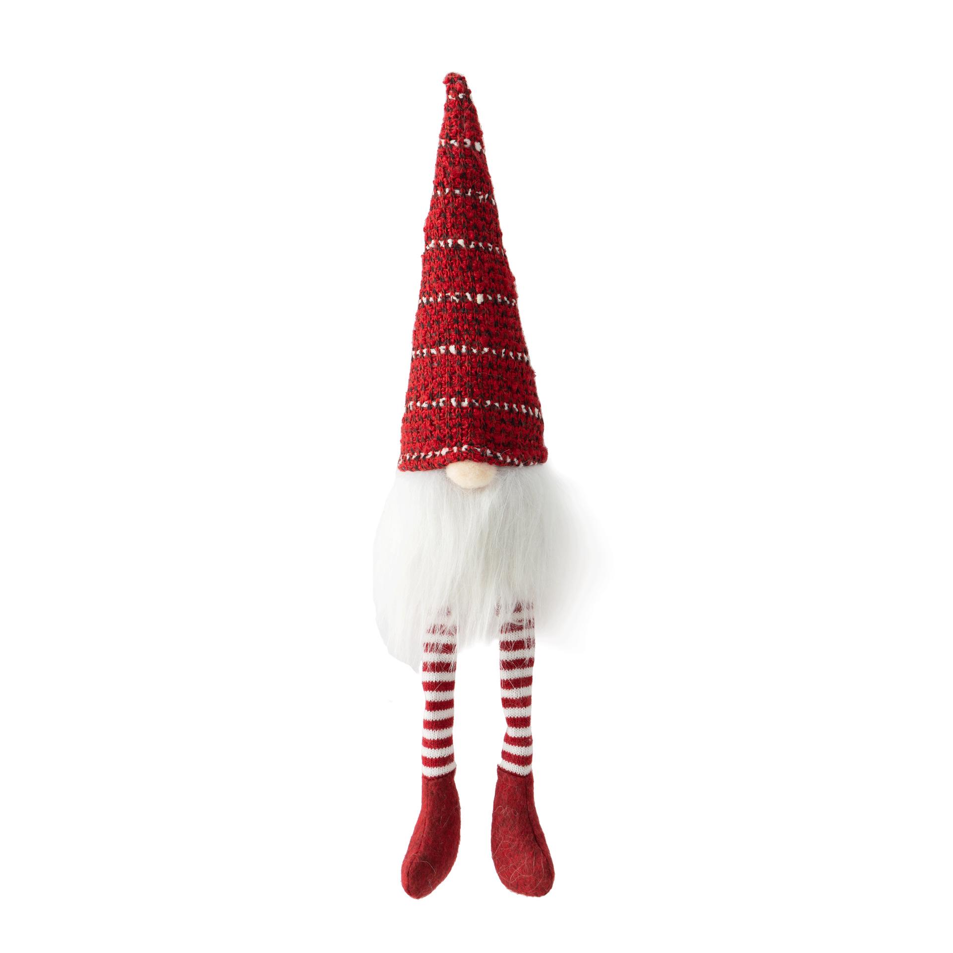 Rudolph Faceless Christmas Doll with Striped Knit Hat Hanging Decoration