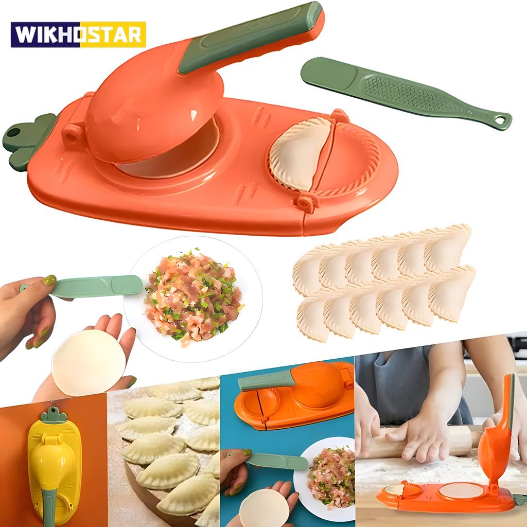 2 i 1 DIY Dumpling Wrapper Artefakt Plast Manuell Wrapper Lagingsform Deigpresseverktøy Baking Kake Dumpling Lager Gadget