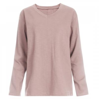 Shop   Women V Neck Slab Long sleeVe T shirT Indi Pink Dai Wsh 1056