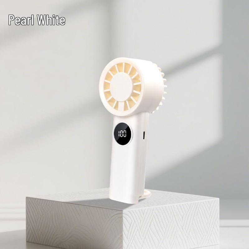 

100-Speed Portable USB Desktop & Handheld Fan with Digital Display and Custom Logo 18.3*4.2*6 білий