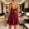 2026 Spring/summer New Solid Color Dress, European and American Elegant Style, Solid Color Slip Short Skirt for Women