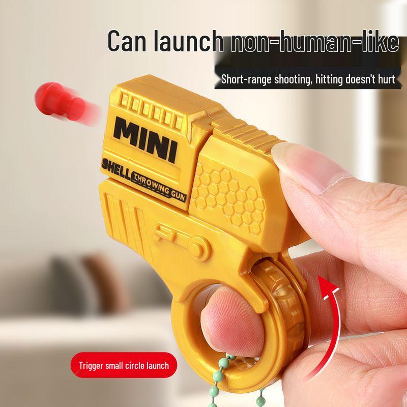 Mini Finger Launcher Rotating Toy Gun with Shell Ejecting for Boys