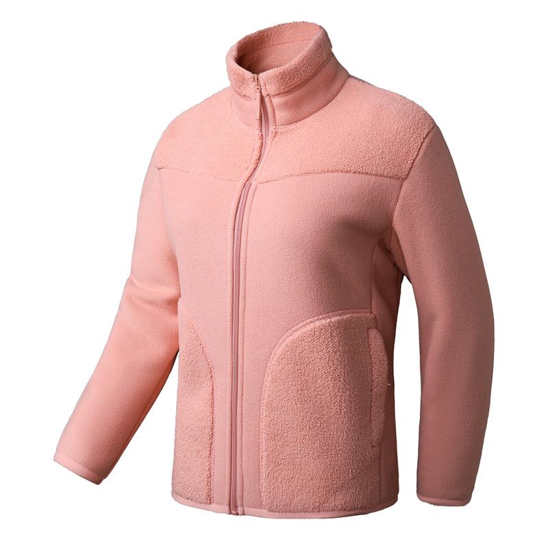 Unisex Coral Fleece Sherpa Lined Jacket for Winter