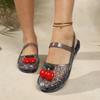 Sandali da Donna Trasparenti in Gelopen-toe Flat Slingback Scarpe Casual da Spiaggia Leggere Traspiranti Calzature Estive