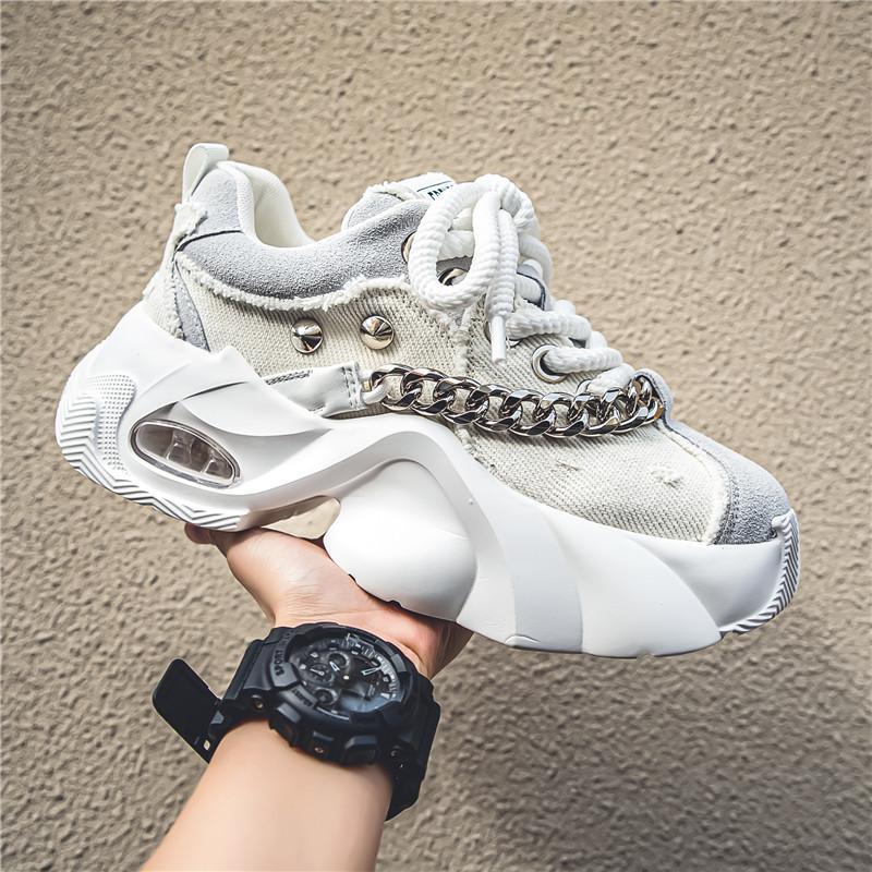 

European station men s shoes spring and summer 2025 new trendy brand canvas versatile sports and leisure platform little white dad trendy shoes explos 44