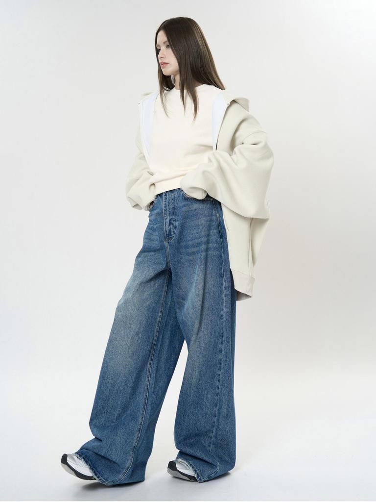 Louvre Jarné Retro Široké Džínsy: Štýlové, Úzke, Ležérne nohavice pre ženy