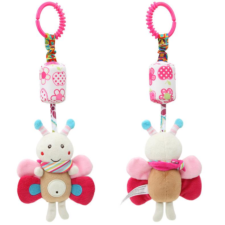 BBSKY Animal Cartoon Plush Hanging Wind Chime Toy for Baby Car or Crib