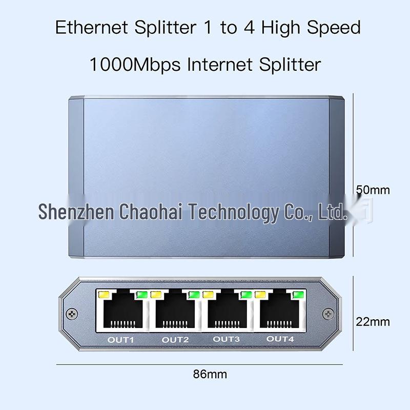 1000 Mbps Gigabit Network Switch Splitter: 1-In-2-Out and 1-In-4-Out