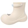 Cartoon solid color casual short boots Hello Kitty platform rain shoes women's summer fashion cute lazy one pedal rain boots