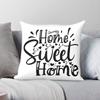 Home Sweet Home Pillowcase Polyester Linen Velvet Printed Zip Decorative Pillow Case Car Cushion Cover