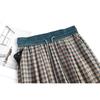 Women's High-Waisted Plaid Wide-Leg Casual Trousers