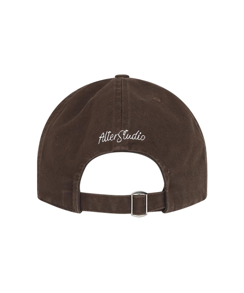 ALTER STUDIO Washed Zigzag Logo Cap_Brown