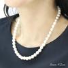 miwaki Shell Pearl Necklace Pearl Magnetic Clasp Jewelry Box Made in Japan White Silver n3647 8mm 44cm Women's