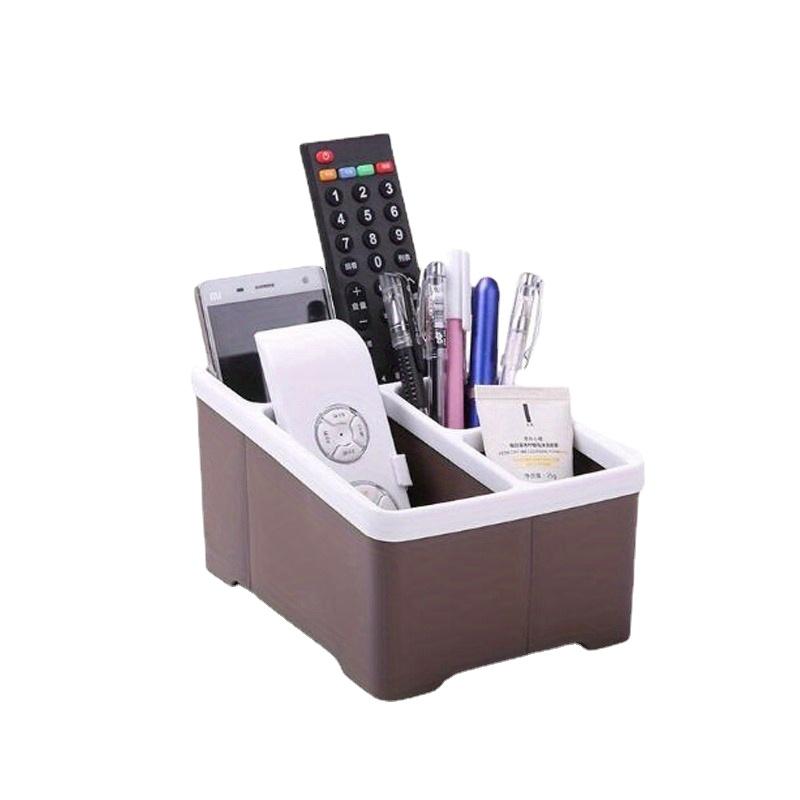 1PC Multifunctional Plastic Multi-Cell Desktop Storage Box Living Room Remote Control Cosmetics Storage Box Office Finishing Box
