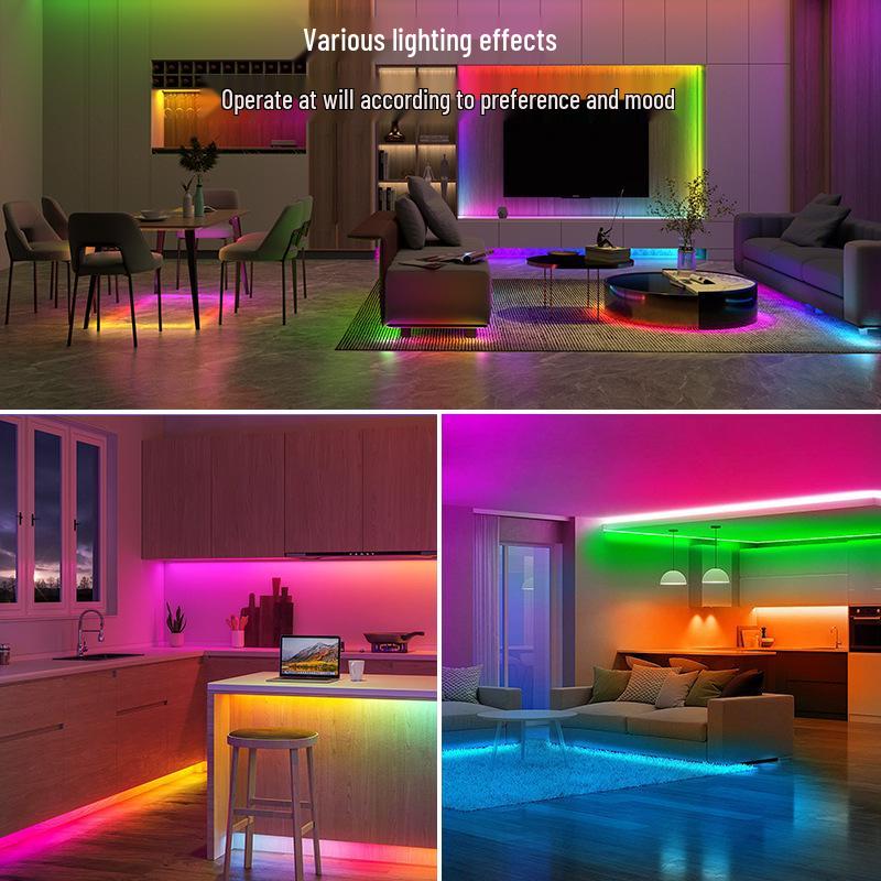 Tuya WiFi Smart 5050 RGB Light Strip Kit with 24-Key Remote & 2835 Seven-Color Ambient Lighting