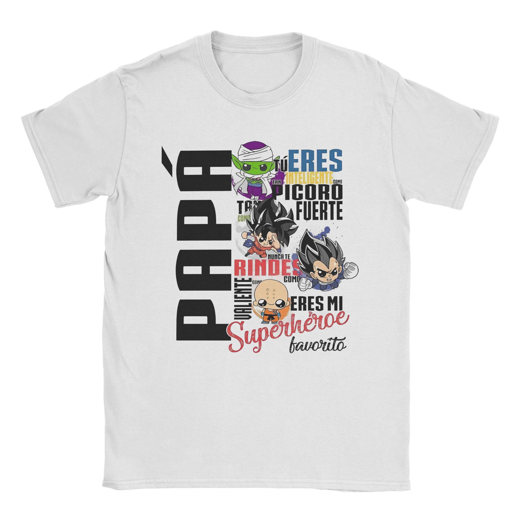 GUOYAN TOP Dragon Ball Vaderdag T-shirts Super Saiyan Papa Humor Puur Katoen T-shirt Ronde Hals Korte Mouw T-shirts Kleding Tops M
