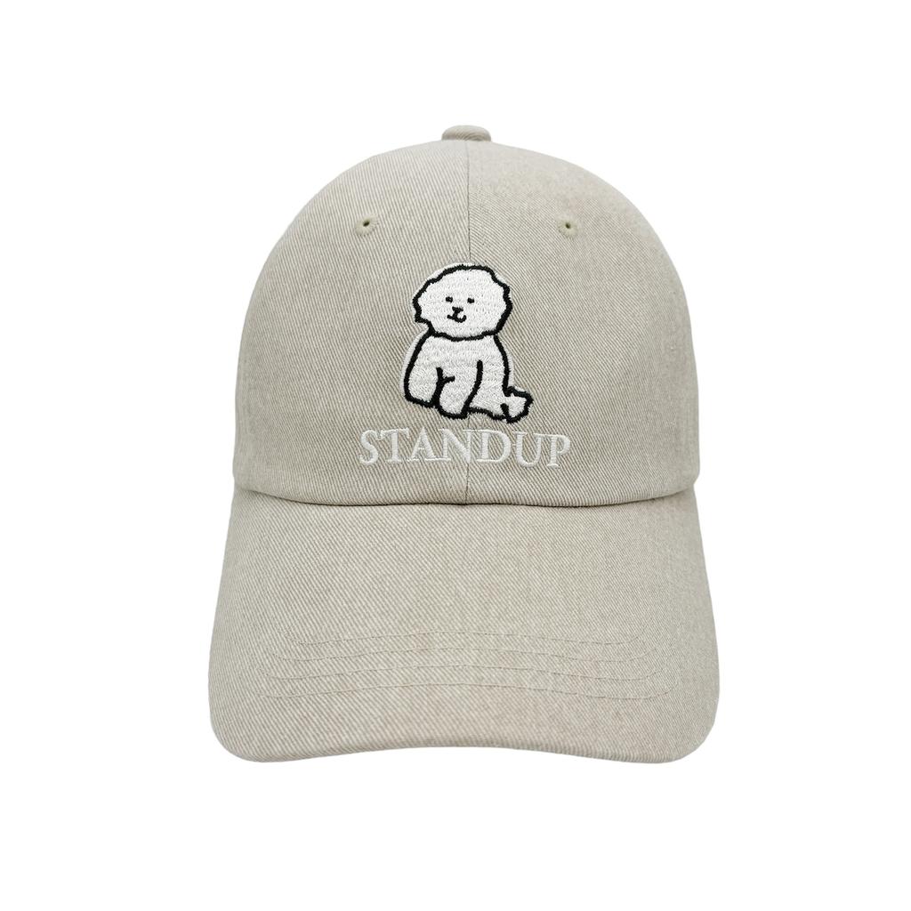 Seutaendeueob Bichon Washed Oatmeal Ball Cap