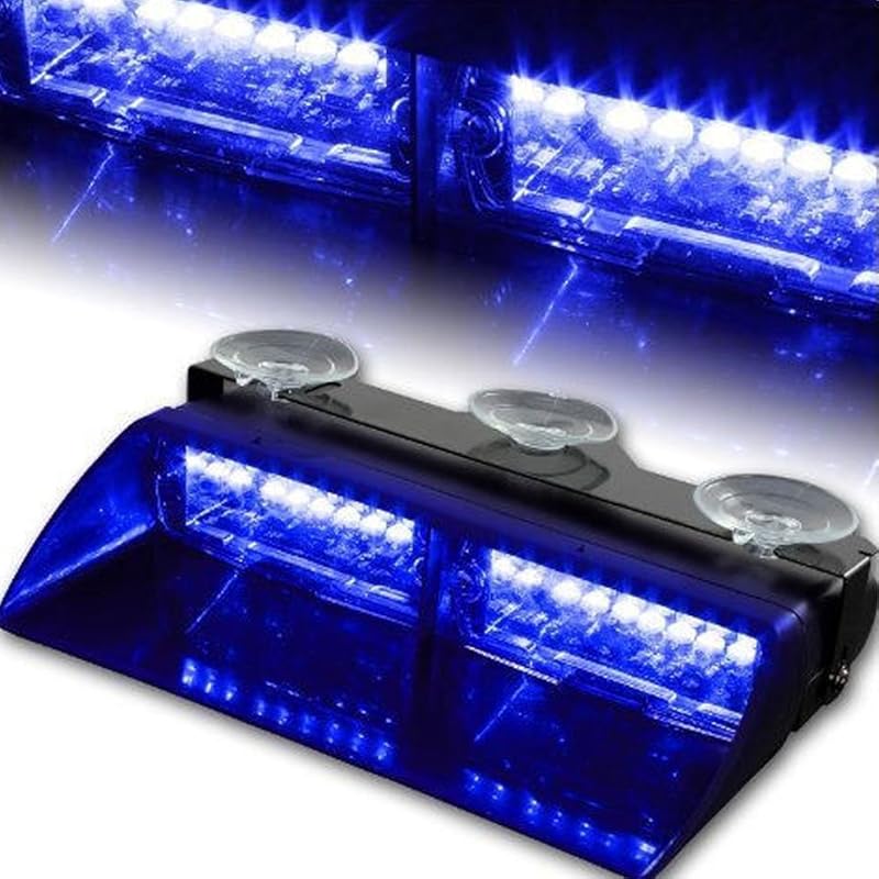 LED Emergency Warning Light 16 LED High Intensity Windshield Hazard Warning Flashing Strobe Law Enforcement Interior Roof Dash Windshield Lamp Lights