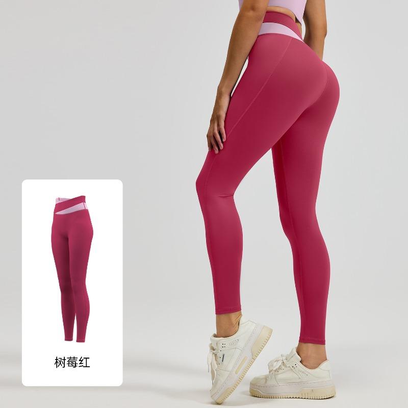 Juyatang Nude Splicing Yoga Pants High Waist Hip Lift Fitness Elastic Fitness Trousers Running Sweatpants