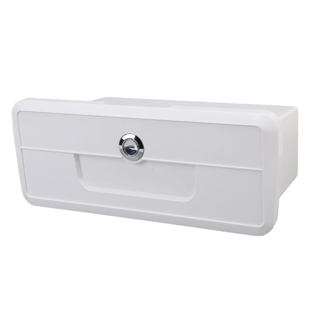 Boat Storage Box Multifunctional Cup Holder Design Rain Proof Sealing Yacht Dock Box with Concealed Button Lock White