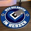 HSV Die Raute Im Herzen Club Crest Blue Round Area Rug German Football Circular Floor Mat Sports Fan Bedroom Gaming Chair Home Decor Carpet