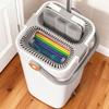 Microfiber Flat Floor Mop with Bucket Set. Square Bucket Body, Stainless Steel Handle,  Household Cleaning System
