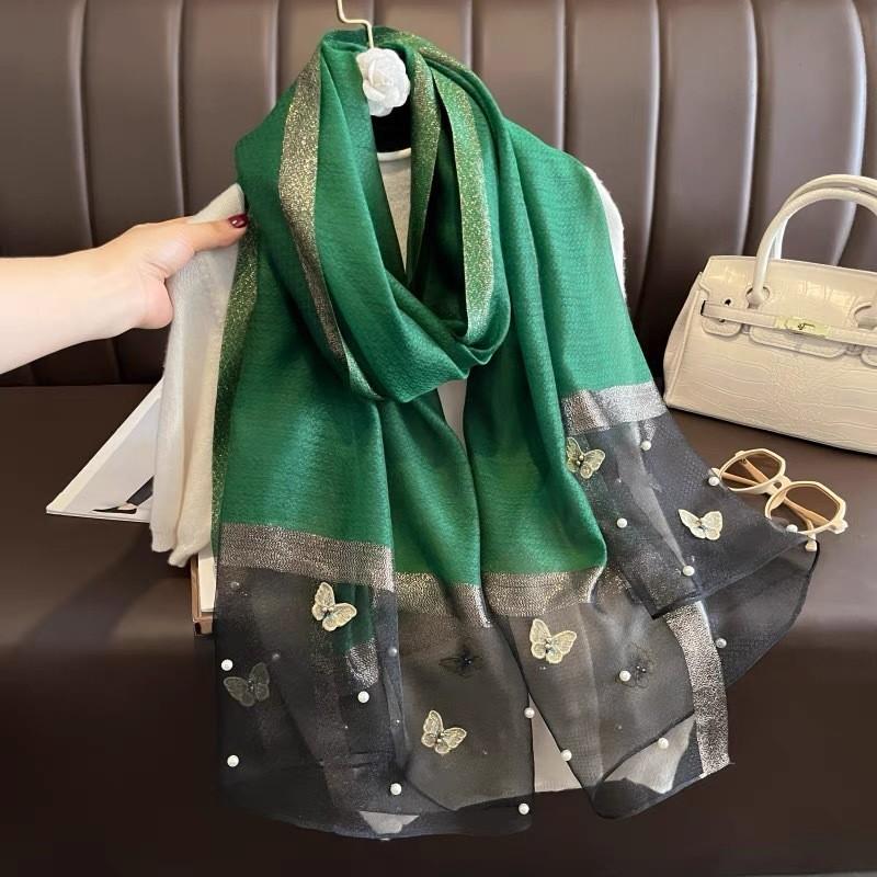 Foulard in Seta Ispirato alle Farfalle con Stile Elegante per Accessori Moda Primavera Estate