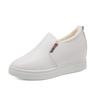 Mode Damen Leder Frühlingstrend Lässige flache Schuhe Mode Einfarbig Slipper Dicksohlige vulkanisierte Schuhe für Damen Plus Samt
