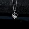 S925 Sterling Silver Heart Stone Necklace for Women - Romantic Everyday Wear, Perfect for Dating & Valentine's Day.