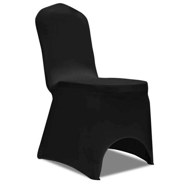 Housse de chaise - vidaXL - 100 pcs - Noir - Synthétique - Extensible