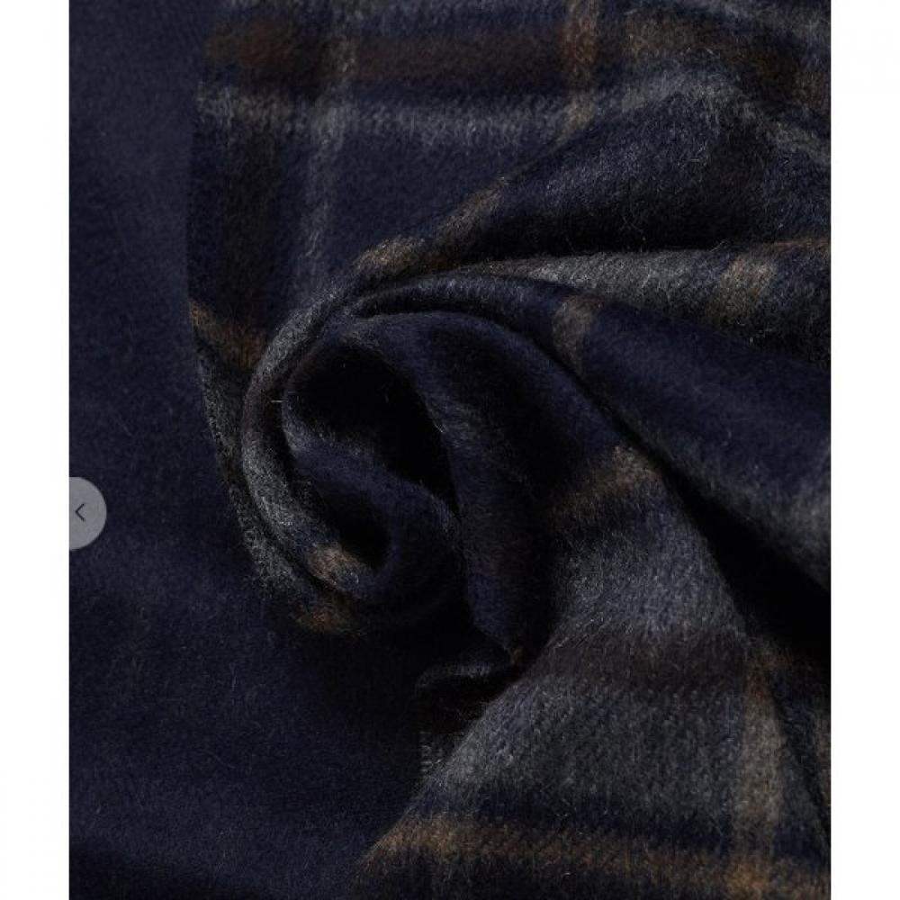 Daks Unisex Gray Block Check Cashmere Scarf Dbmu0f706g2