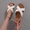Large Size Cross Belt Platform Slippers Women's Summer TEUM Slippers Woven Belt Sandals