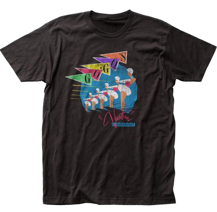 The Go-Go’s Vacation Skiiers T Shirt Mens Rock Band Retro 80s Music Tee Black Unisex T-Shirt XXL