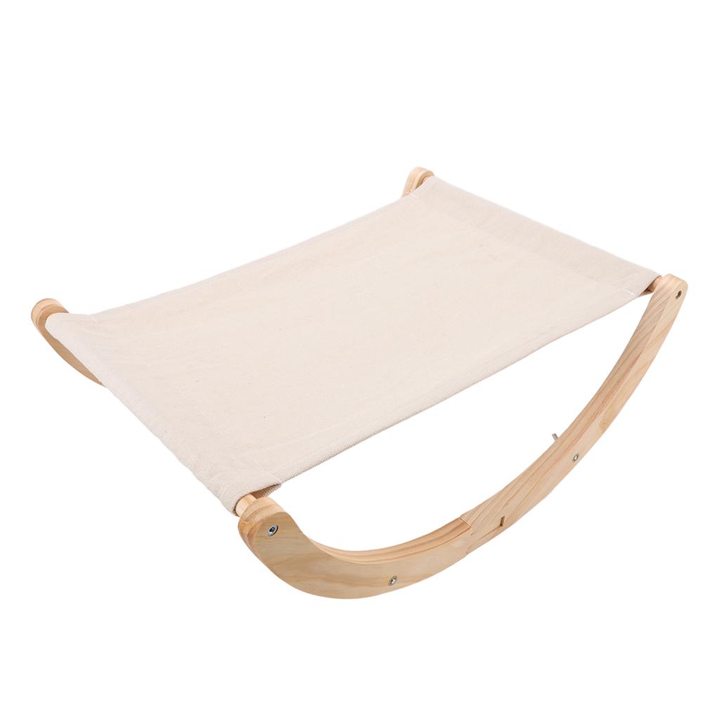 Cat Hammock Prevent Slip Breathable Wooden Frame Comfortable Cat Swing Chair Bed for All Seasons