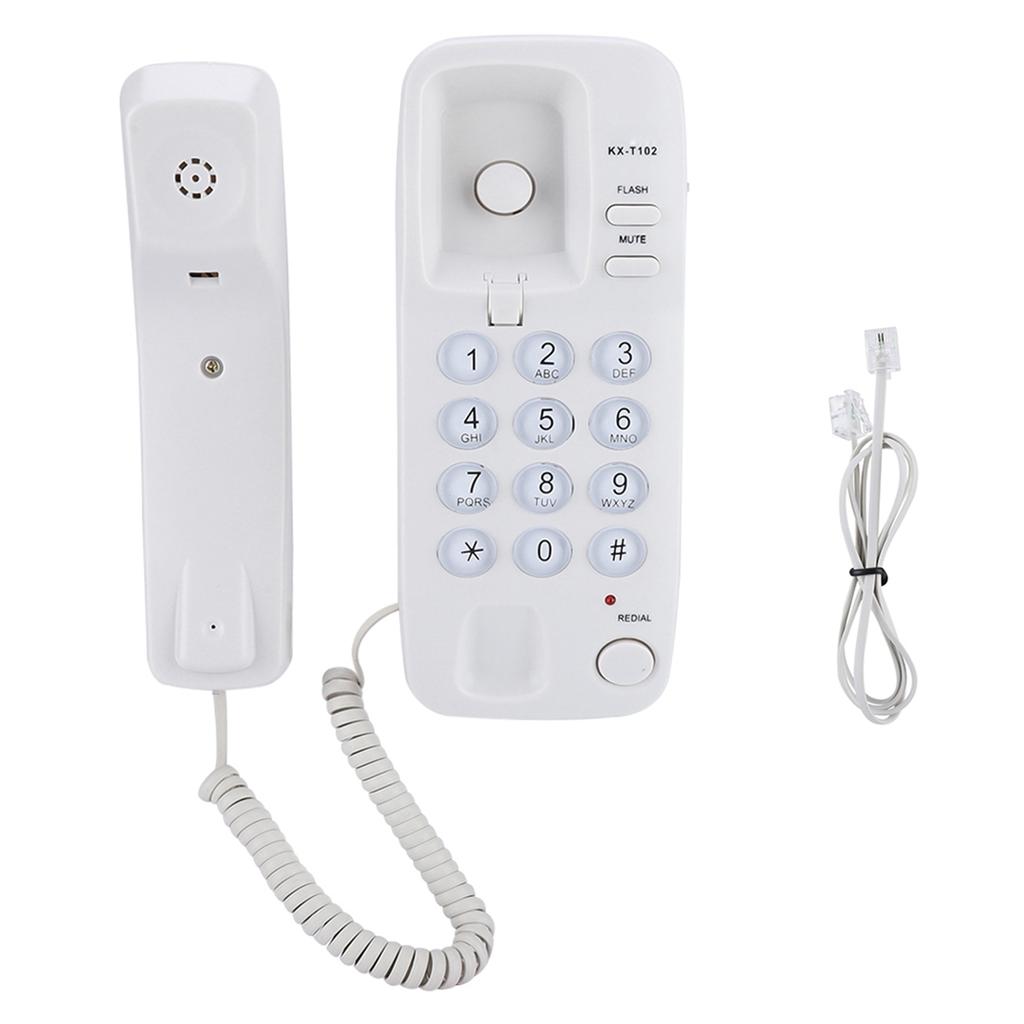 Wandmontage-Festnetztelefonverlängerung ohne Anrufer-ID-Heimtelefon für Hotelfamilien(Weiß)