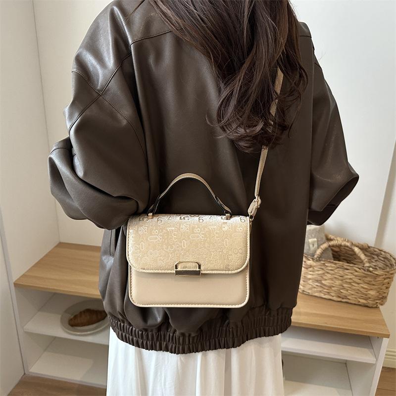 Small-scale Hand-held Small Square Bag Women's Bag, Digital Embossed Shoulder Bag, for Daily Commuting, Cross-body Bag