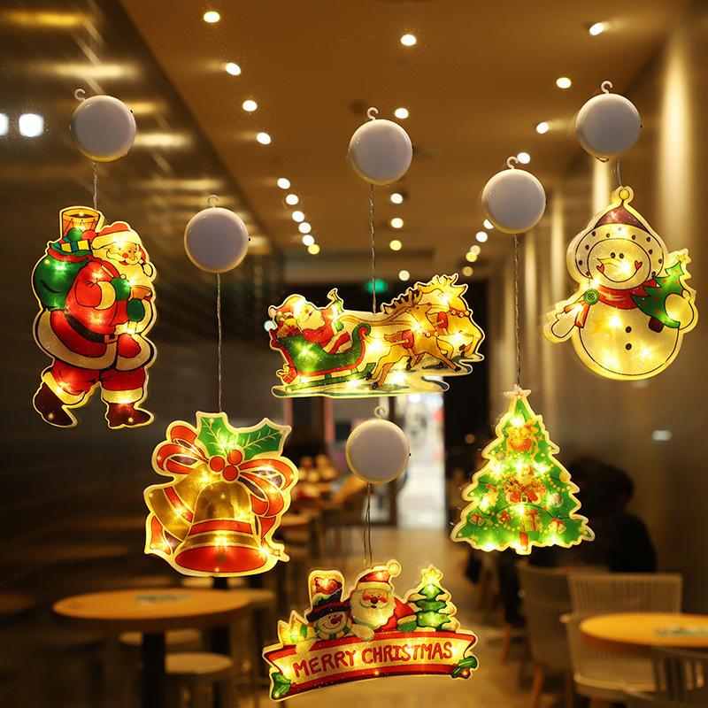 LED Christmas Suction Cup Window Lights: Indoor Decorative Hanging Festival Lights