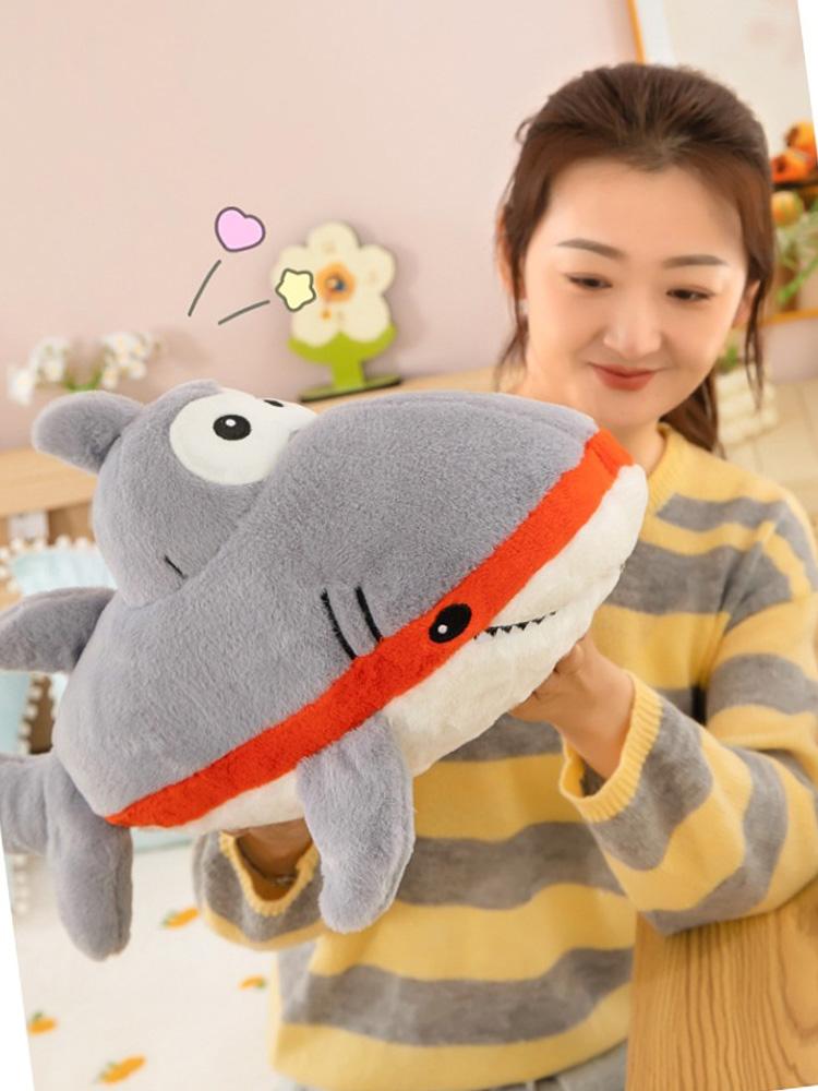 

50см Милая Мультяшная Плюшевая Мягкая Игрушка Подушка для Дивана Акула Капитан Большая Кукла Детский Подарок на День Рождения Кавайная Комнатная Декорация 40cm