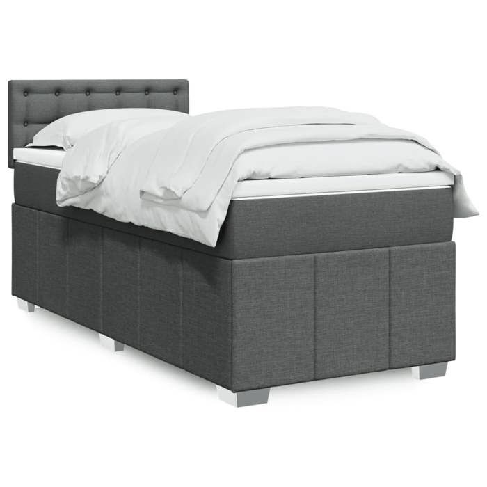 VidaXL Sommier à lattes de lit avec matelas Gris foncé 80x200 cm Tissu 3289210