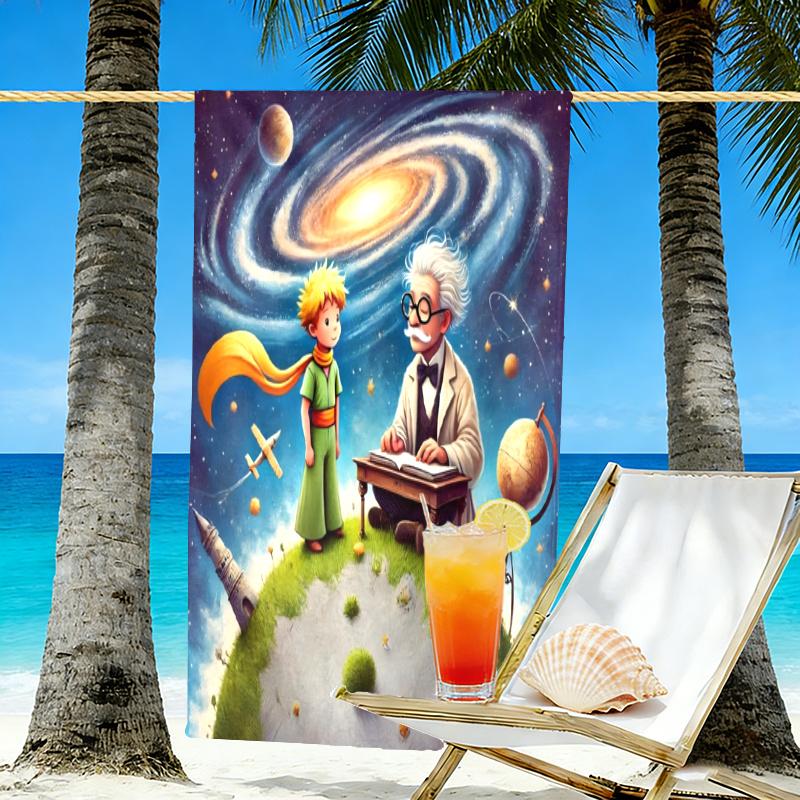 The Little Prince Print Beach Towel Design, Soft, Lightweight. for Home Bathroom, Spa, Pool, Yoga, Surfing, Camping, Gift for Family, Friend
