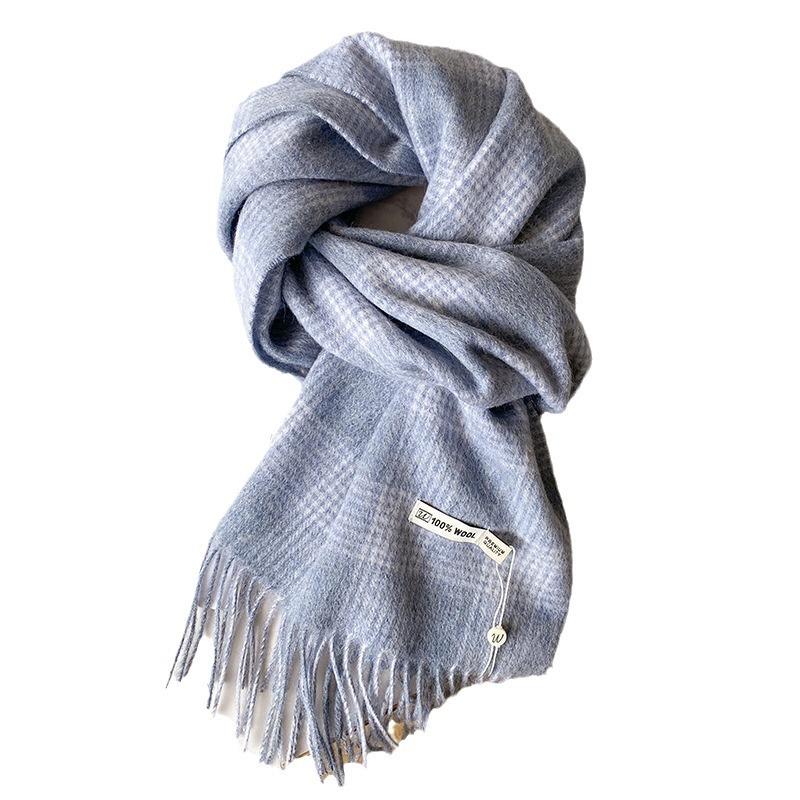 111 pure scarves for men and women, winter Japanese warm versatile plaid birthday gift plaid couple scarf