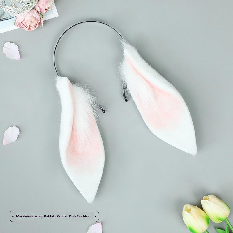 1Pcs Faux Fur Bunny Headwear Animal Rabbit Ears Plush Hairband Party Cosplay Costume Accessories